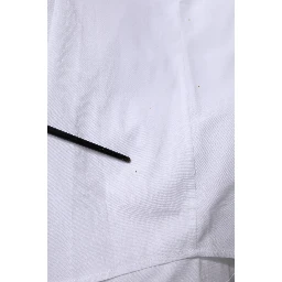 White Cotton Collared Long Sleeves Shirt Top