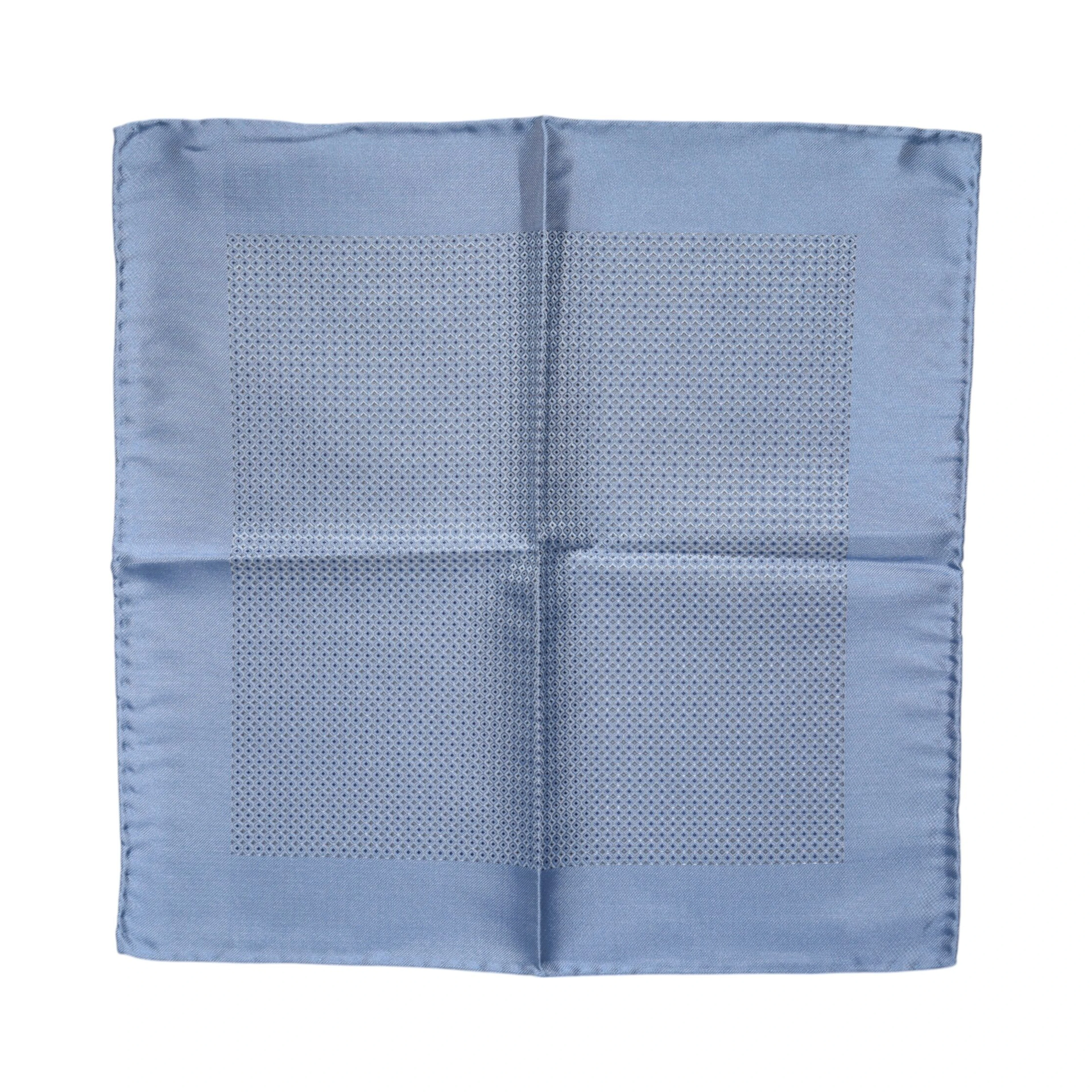 Light Blue Silk Square Men Foulard Scarf