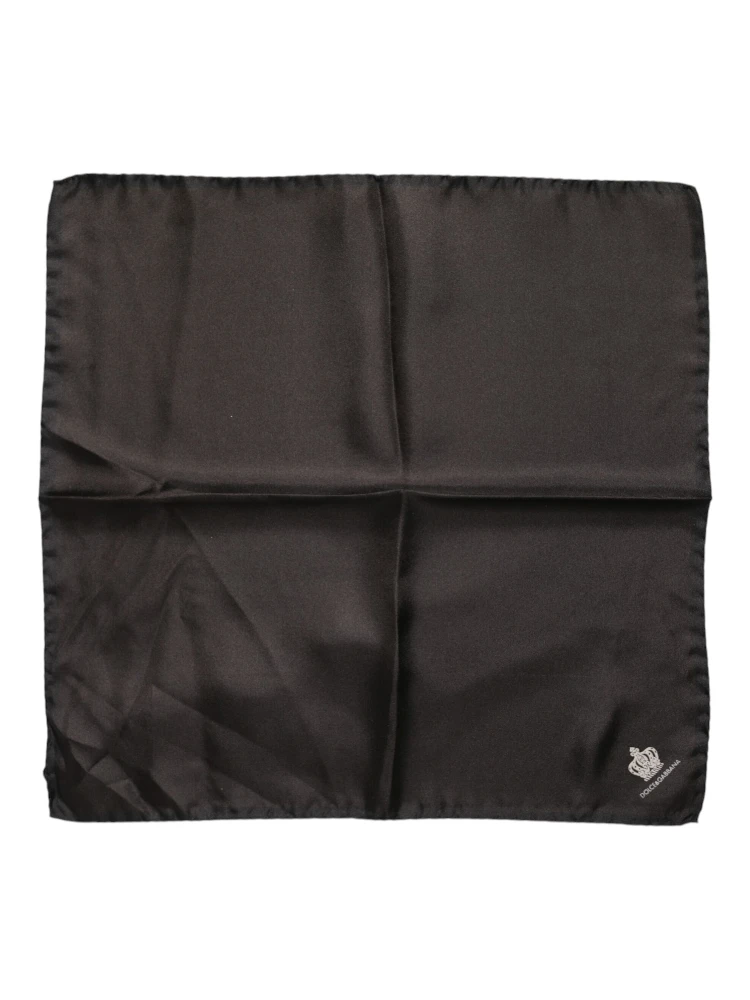 Brown DG Crown Silk Square Men Foulard Scarf