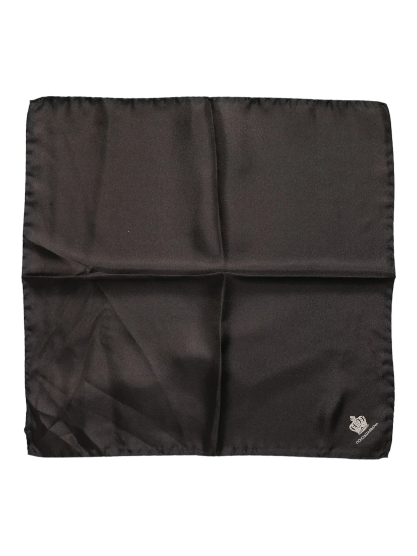 Brown DG Crown Silk Square Men Foulard Scarf