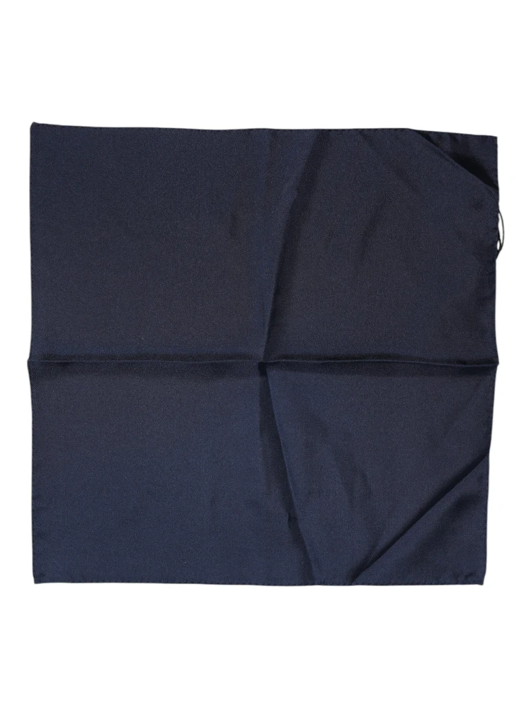 Dark Blue Silk Square Men Foulard Scarf