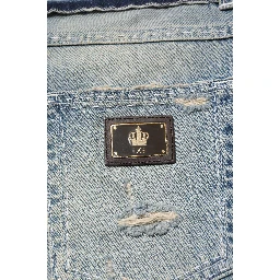 Light Blue Tattered Straight Men Denim Jeans