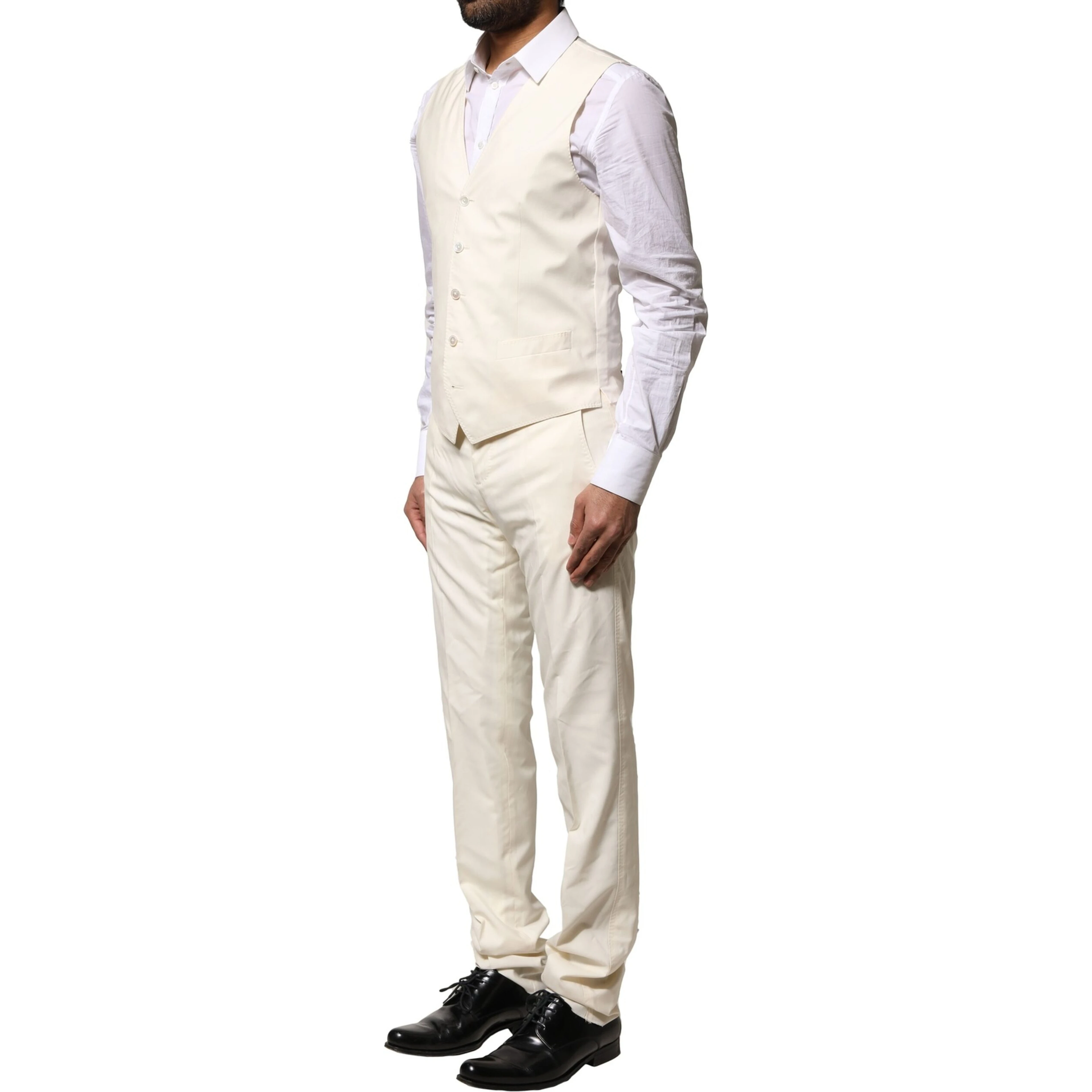 Ivory Wool 3 Piece Single Breasted Suit