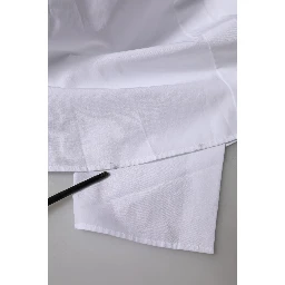 White Cotton Collared Short Sleeves Top