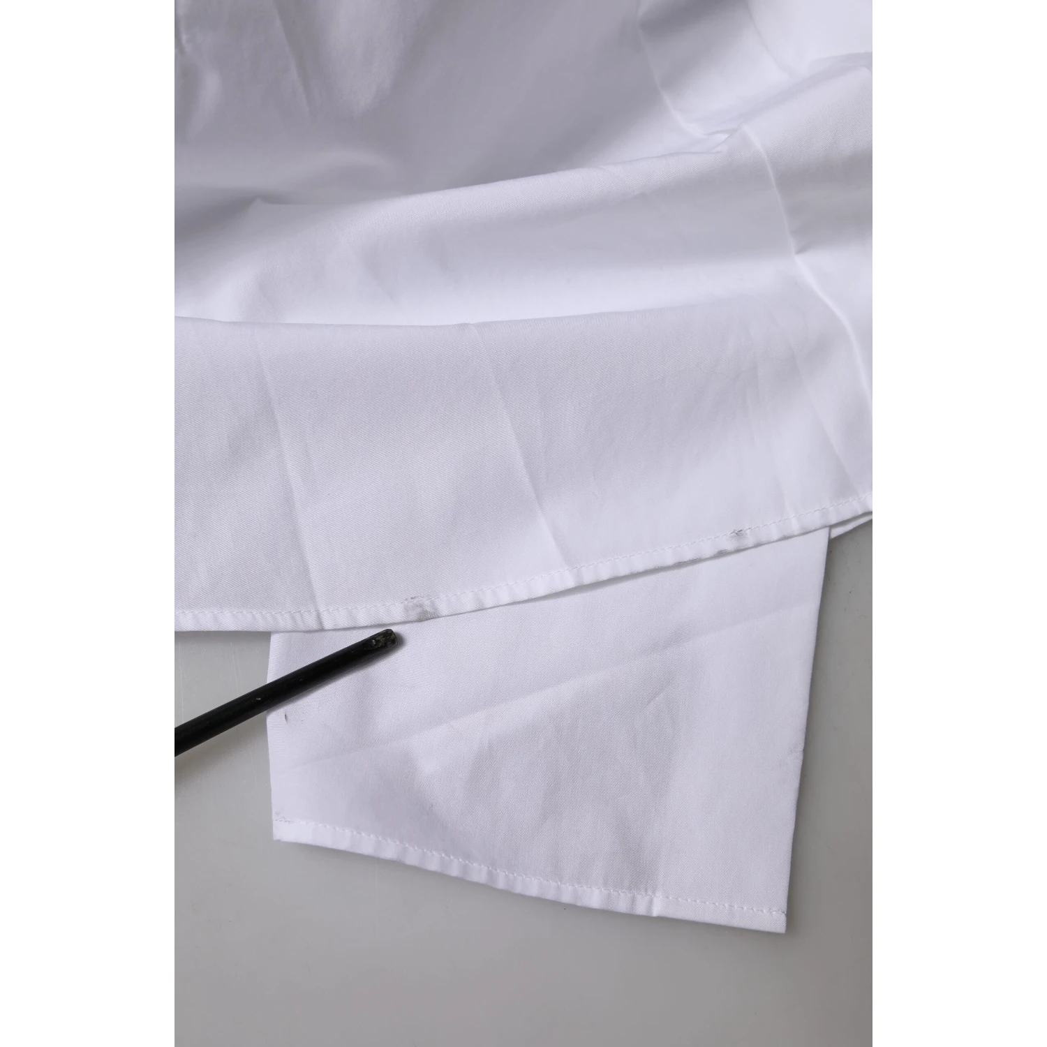 White Cotton Collared Short Sleeves Top