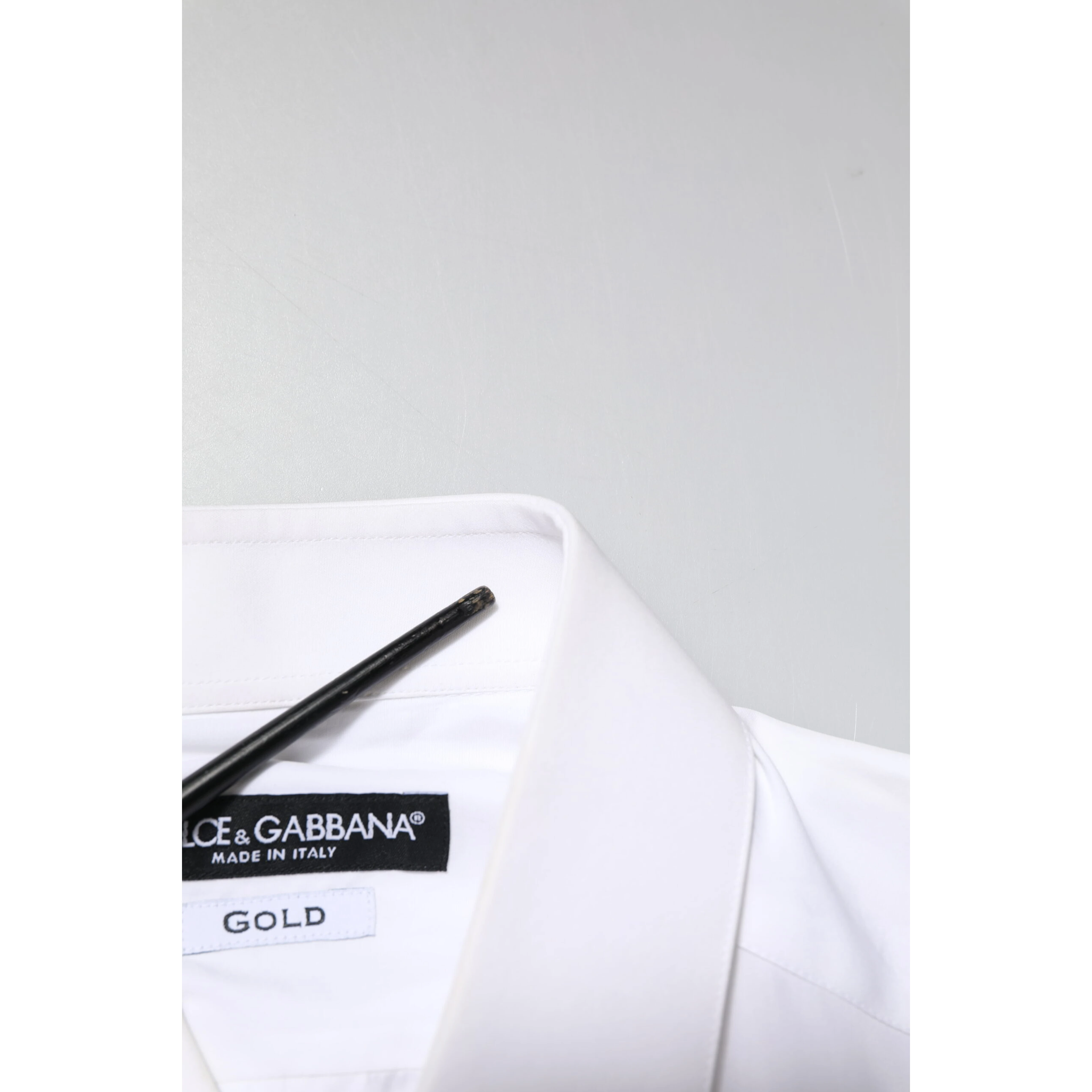 White GOLD Embroidery Detailed Dress Shirt