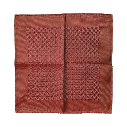 Orange Silk Square Men Foulard Scarf