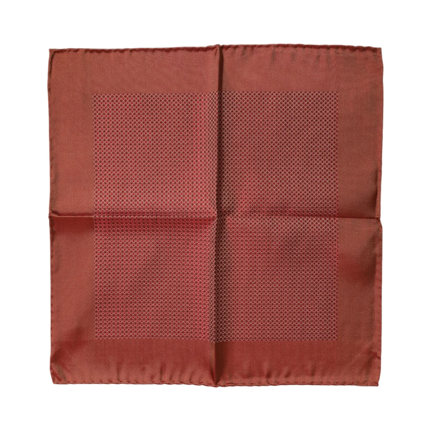 Orange Silk Square Men Foulard Scarf