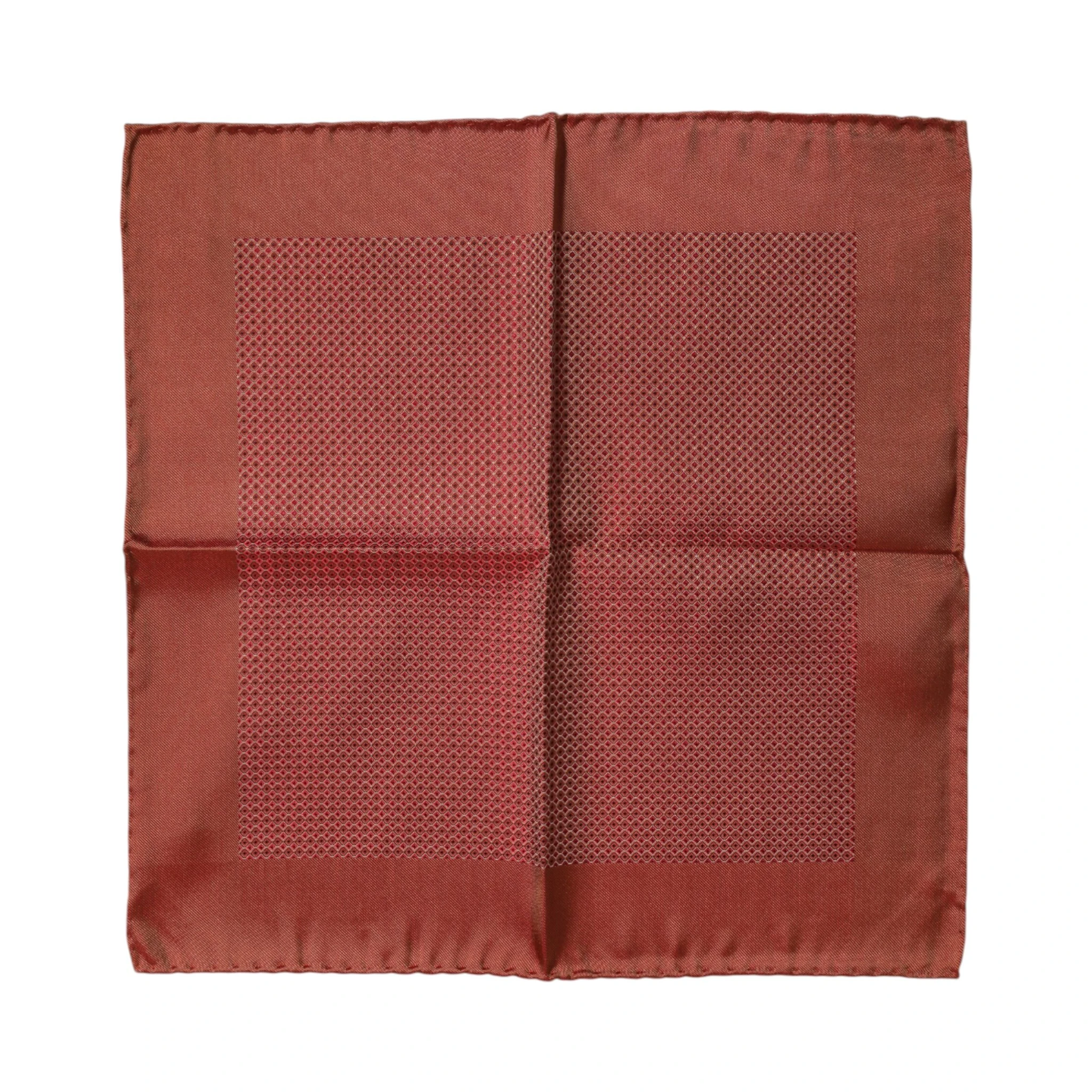 Orange Silk Square Men Foulard Scarf