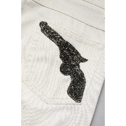 White Cotton Skinny Men Denim Jeans
