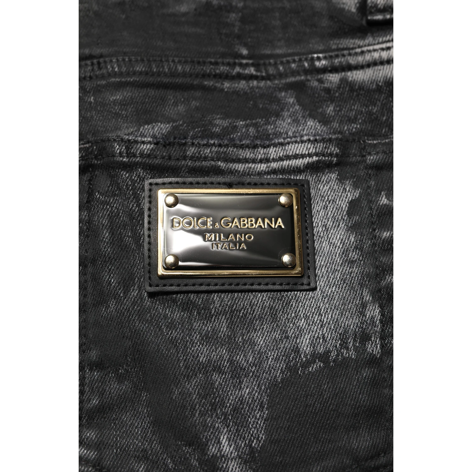 Black Washed Embellished Skinny Denim Jeans