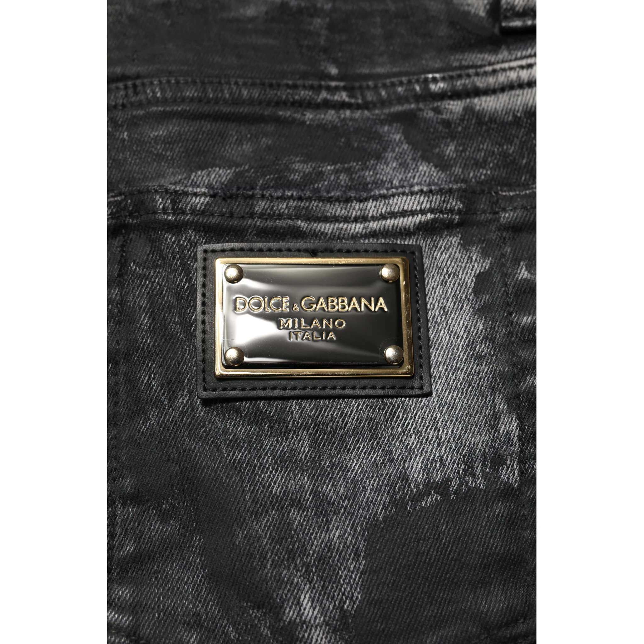 Black Washed Embellished Skinny Denim Jeans
