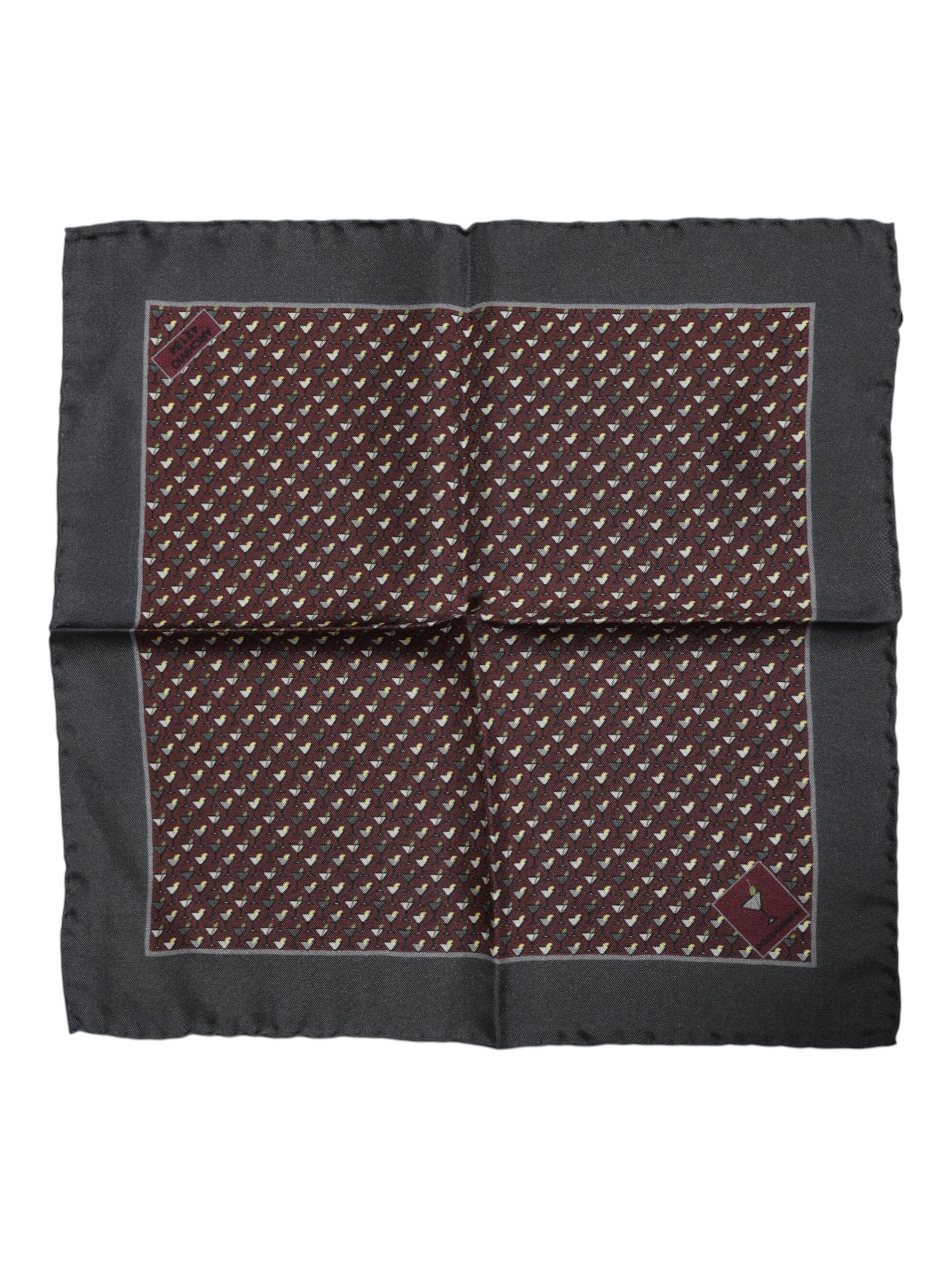Maroon Cocktail Silk Square Foulard Scarf