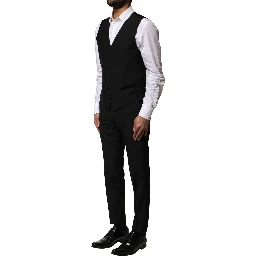 Black Wool 3 Piece Single Breasted Suit