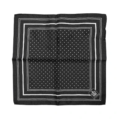 Black White Polka Dot Men Foulard Scarf