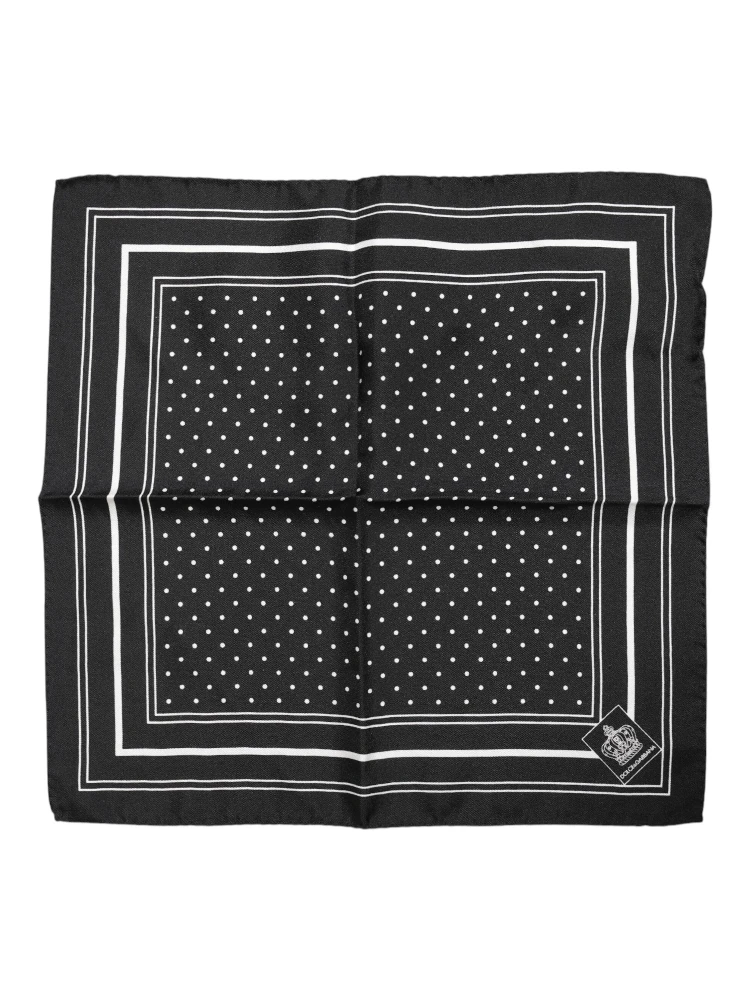 Black White Polka Dot Men Foulard Scarf