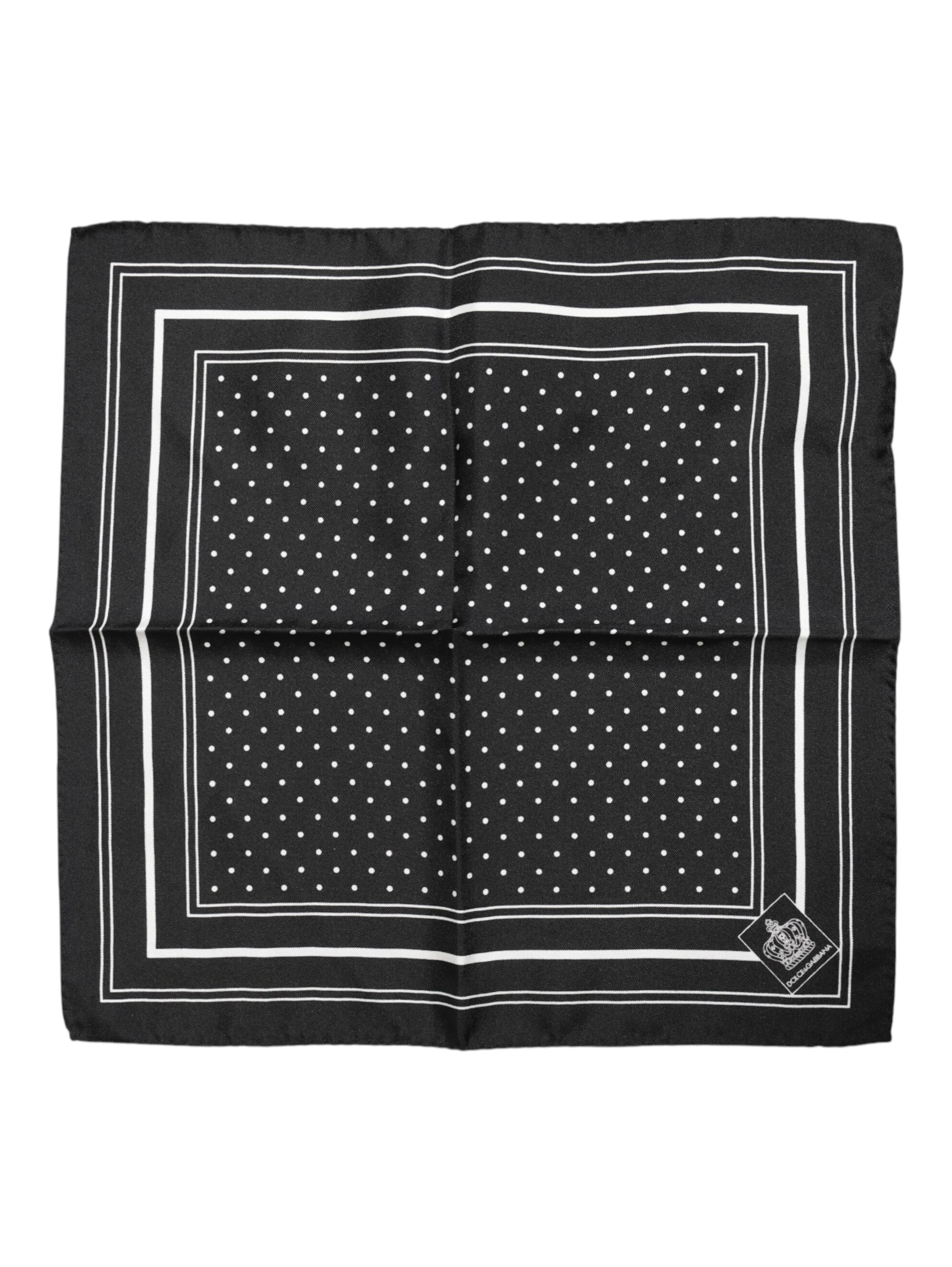 Black White Polka Dot Men Foulard Scarf