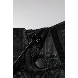 Black Nylon DG Logo Straight Pants