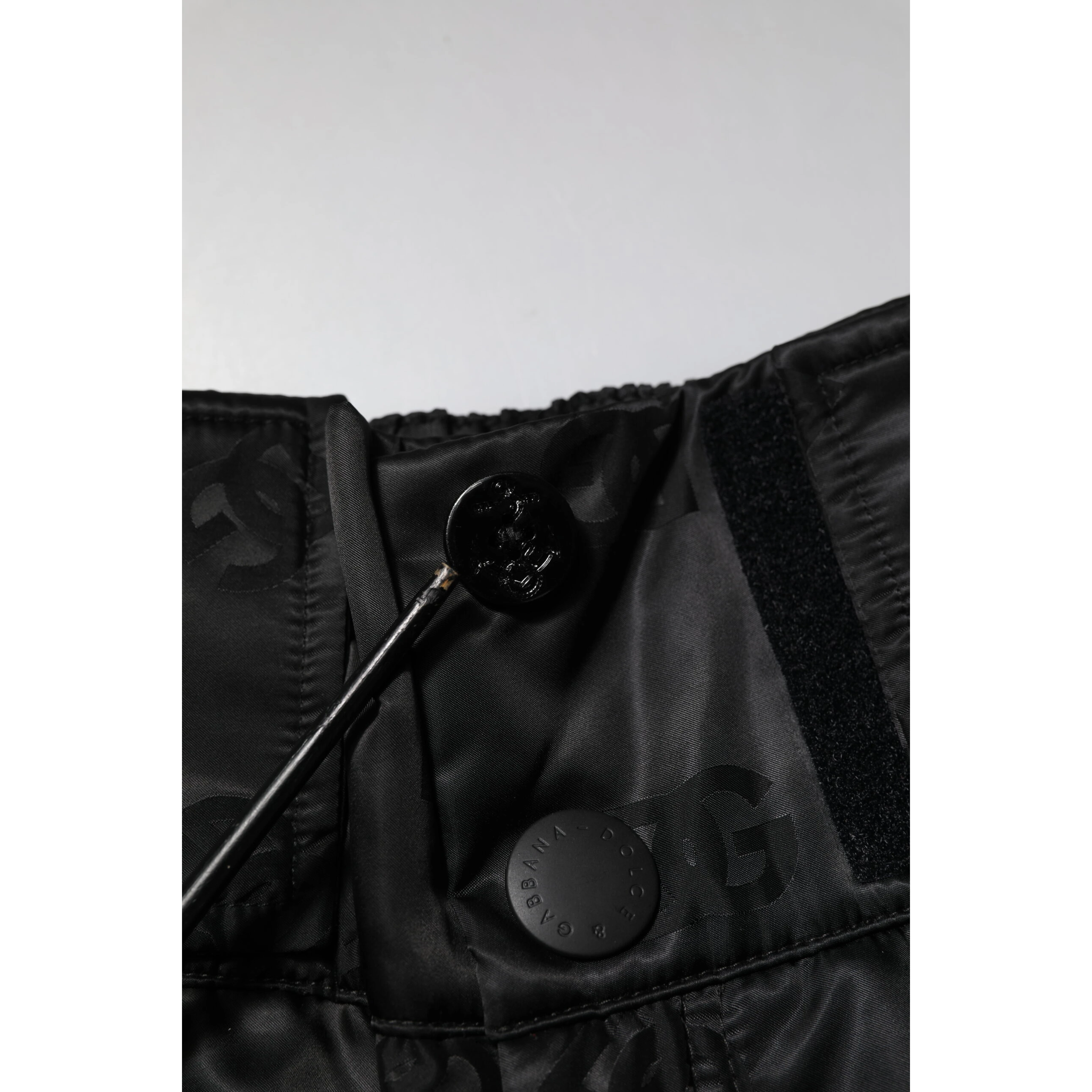 Black Nylon DG Logo Straight Pants