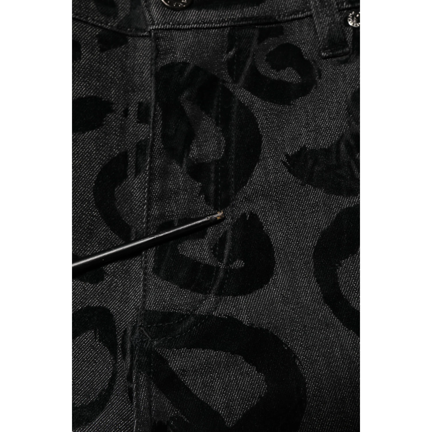 Gray Cotton DG Logo Straight Men Denim Jeans