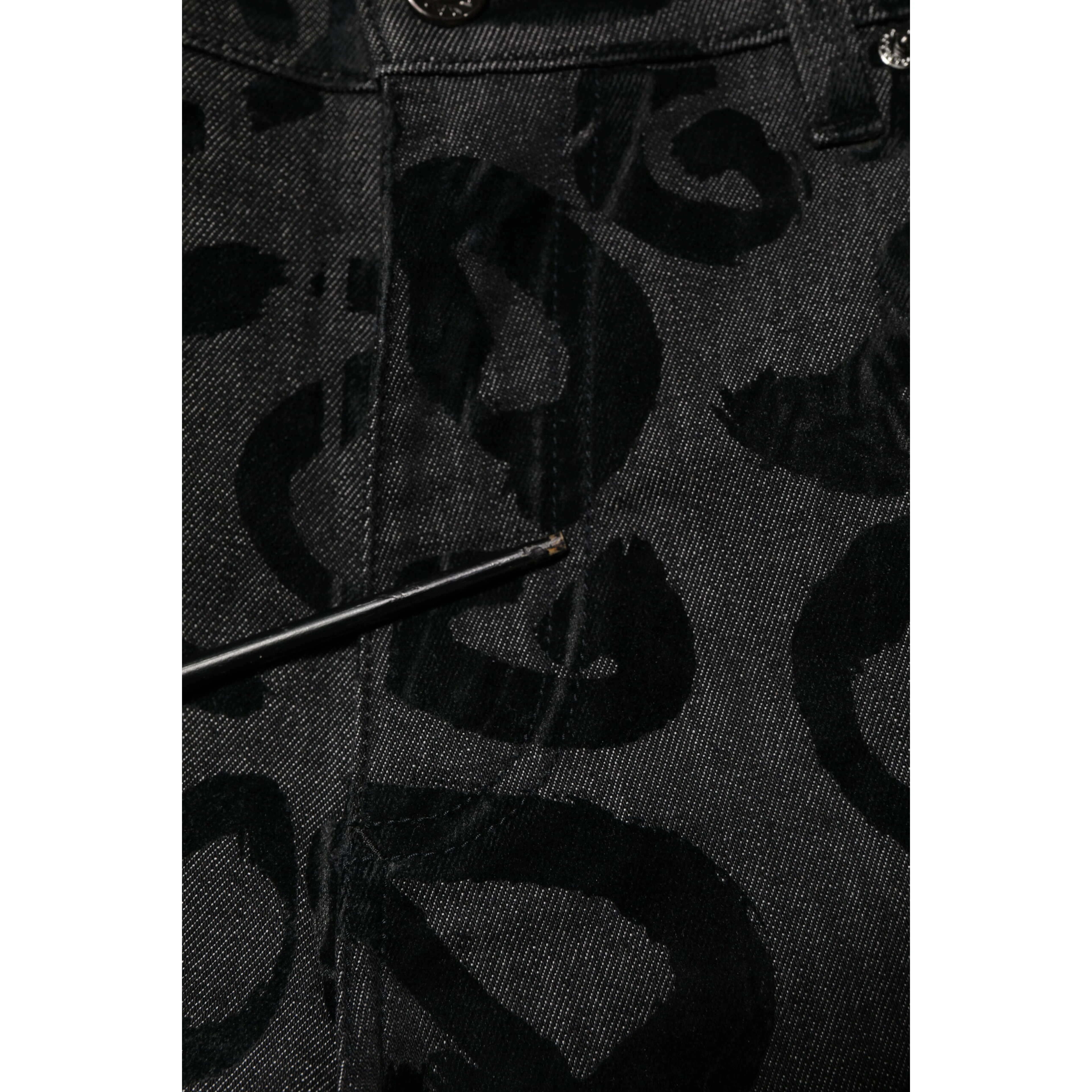 Gray Cotton DG Logo Straight Men Denim Jeans