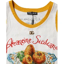White Araneine Siciliane Sleeveless Tank Top