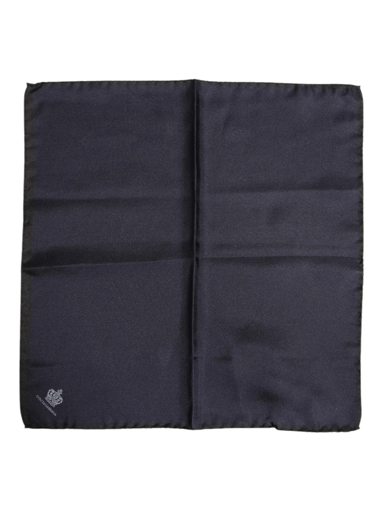 Blue DG Crown Silk Square Men Foulard Scarf