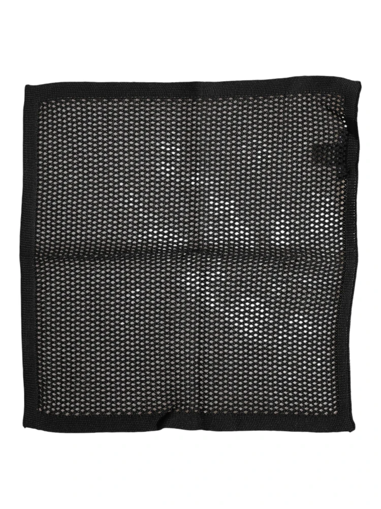Black Patterned Cotton Square Foulard Scarf alternative