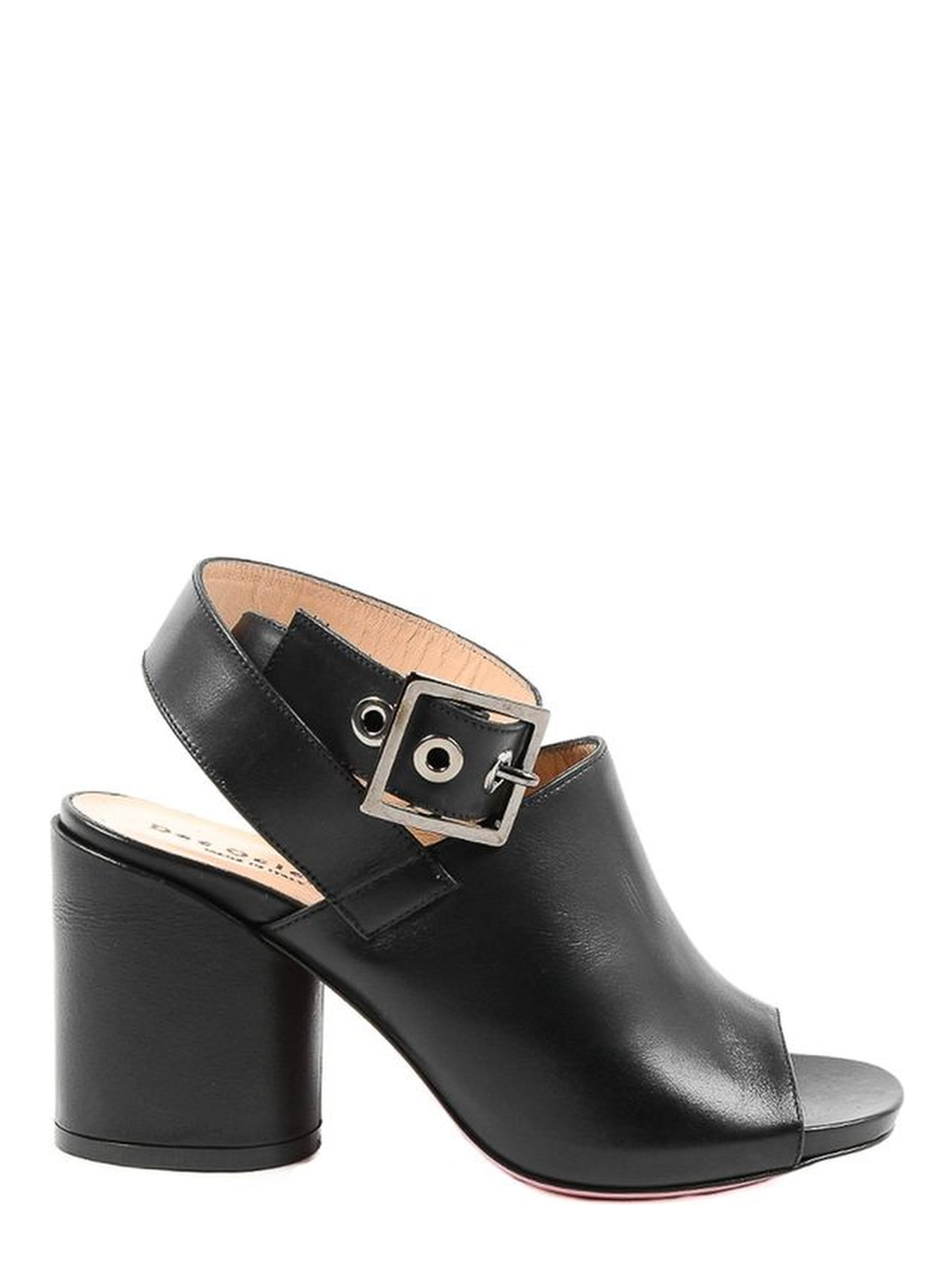 Black Leather High Heel Pumps