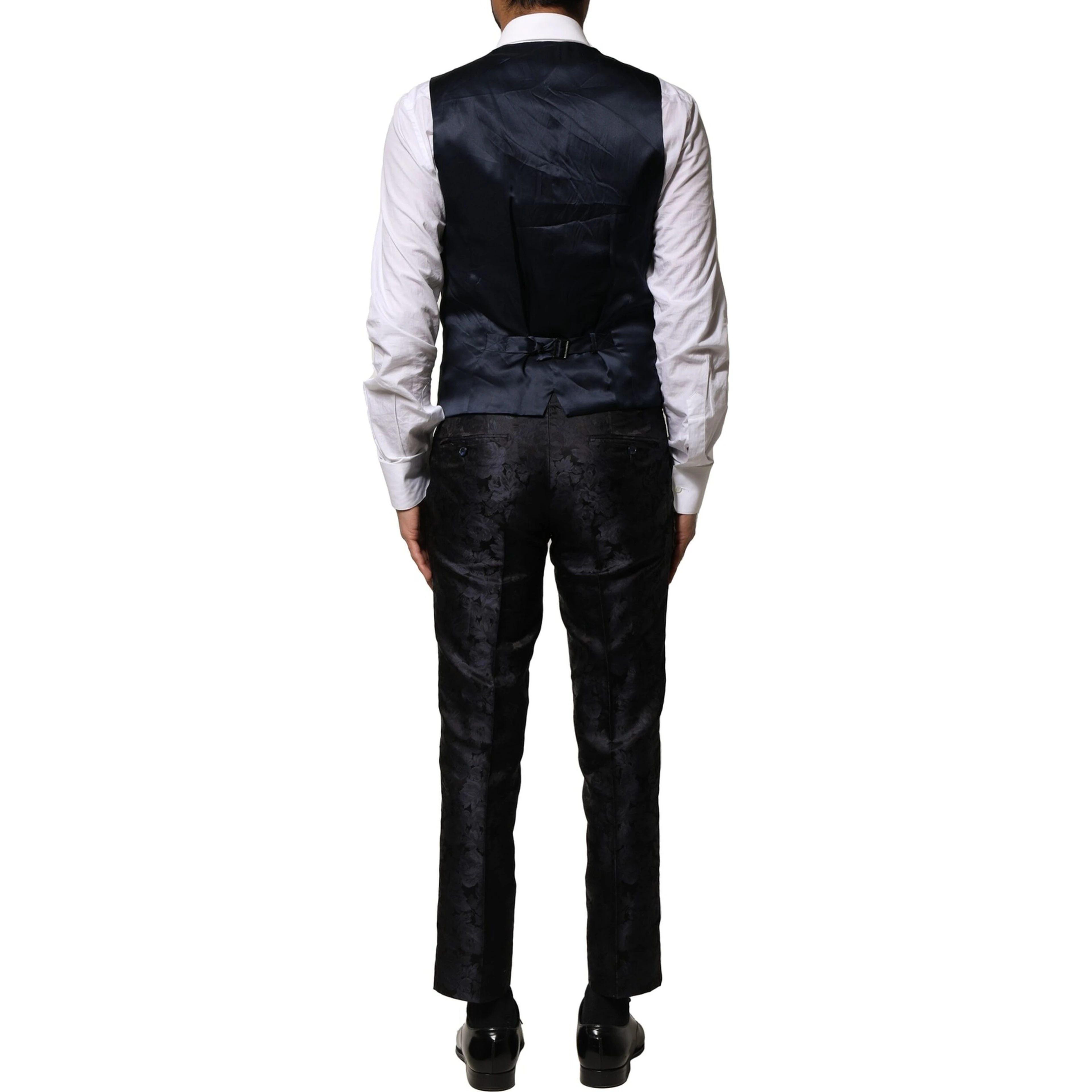 Black Jacquard 3 Piece Single Breasted Suit