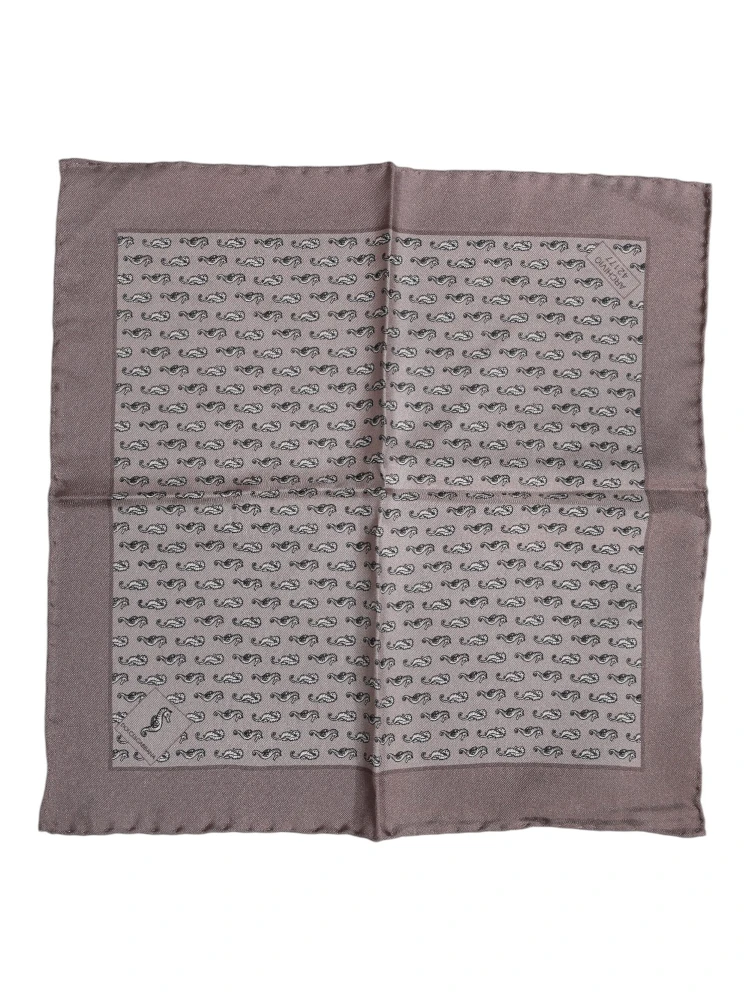 Brown Sea Horse Silk Square Foulard Scarf alternative