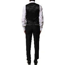 Black Wool 3 Piece Single Breasted Suit