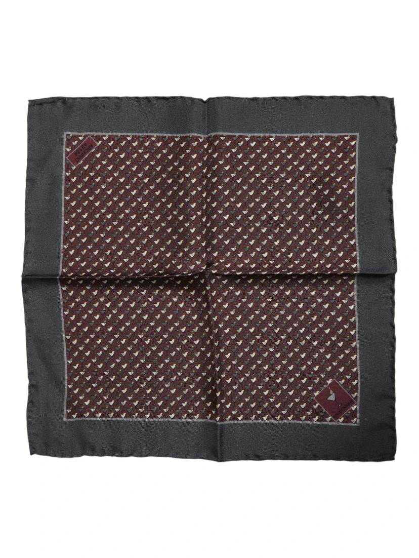 Maroon Cocktail Silk Square Foulard Scarf