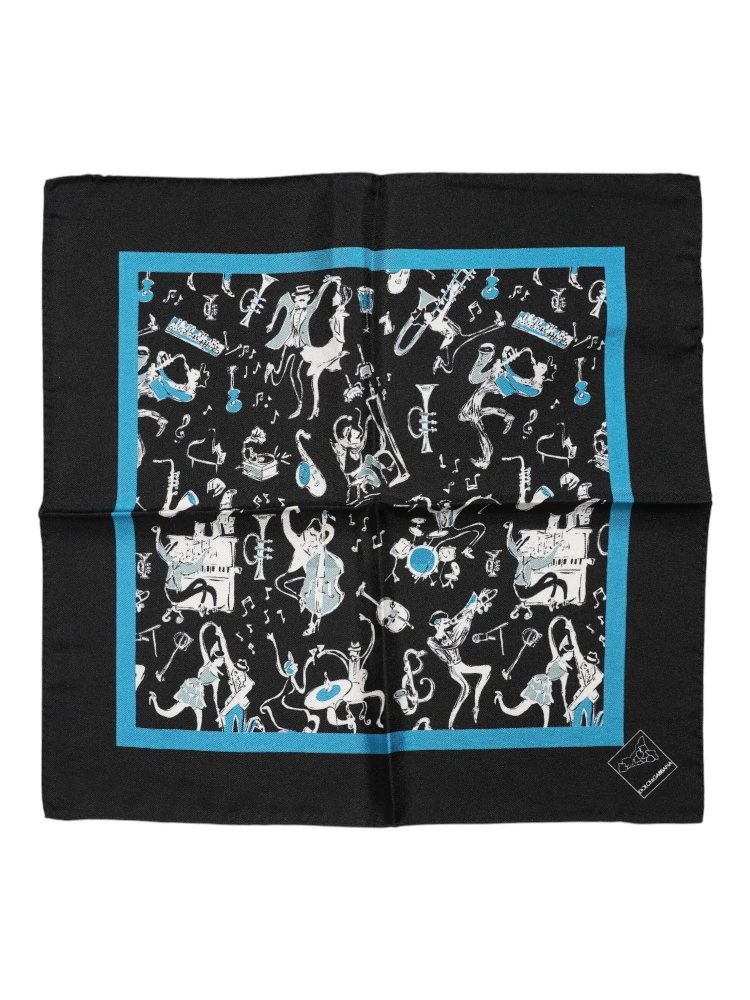 Black Jazz Club Silk Square Men Foulard Scarf alternative