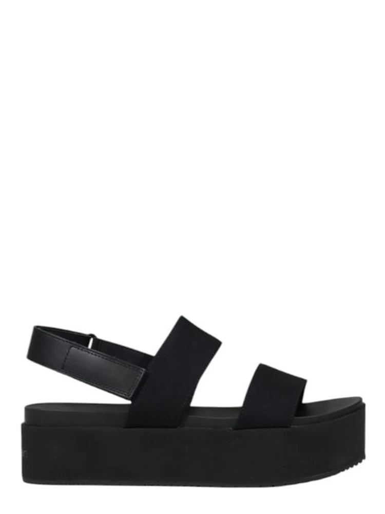 Black Organic Cotton Platform Sandals