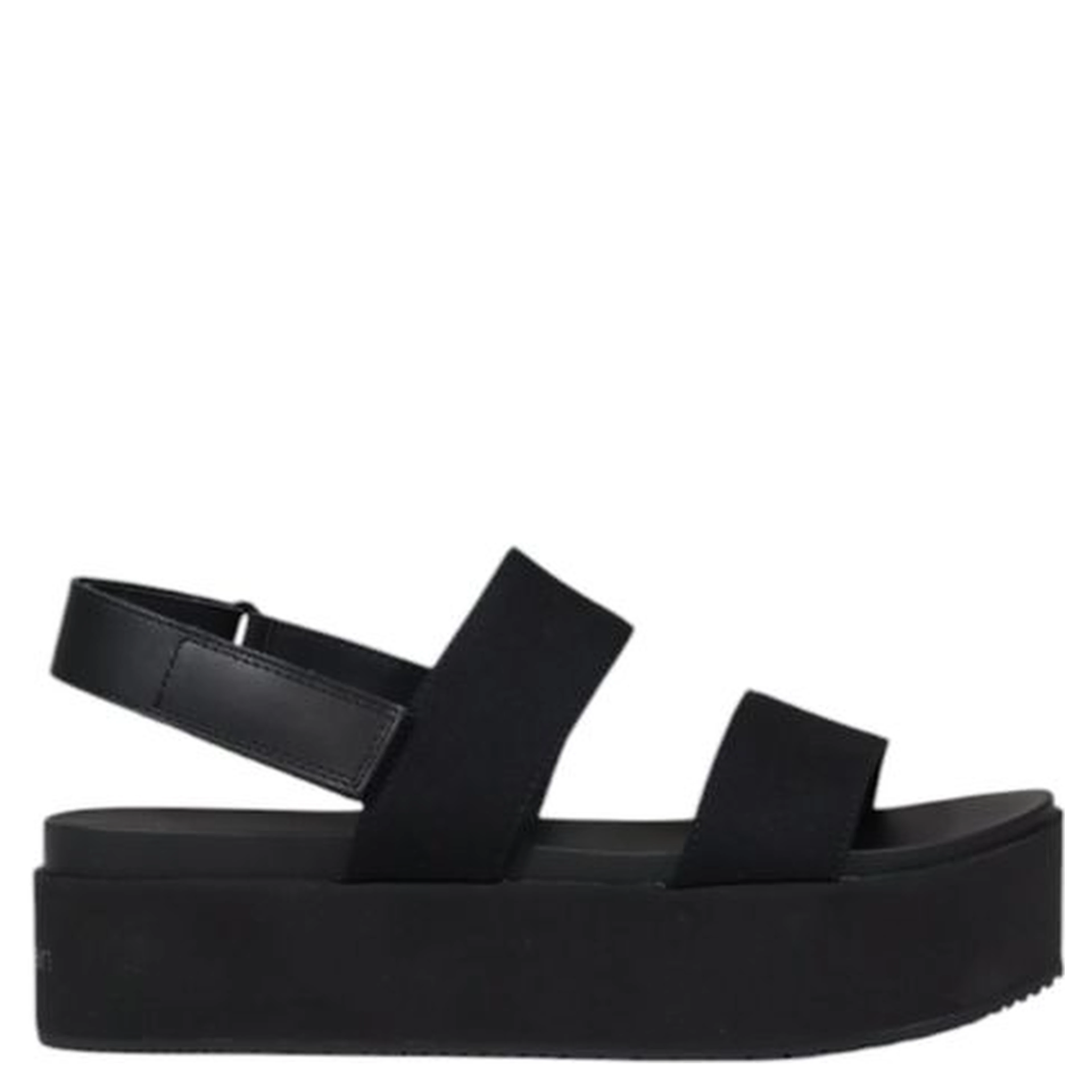 Black Organic Cotton Platform Sandals
