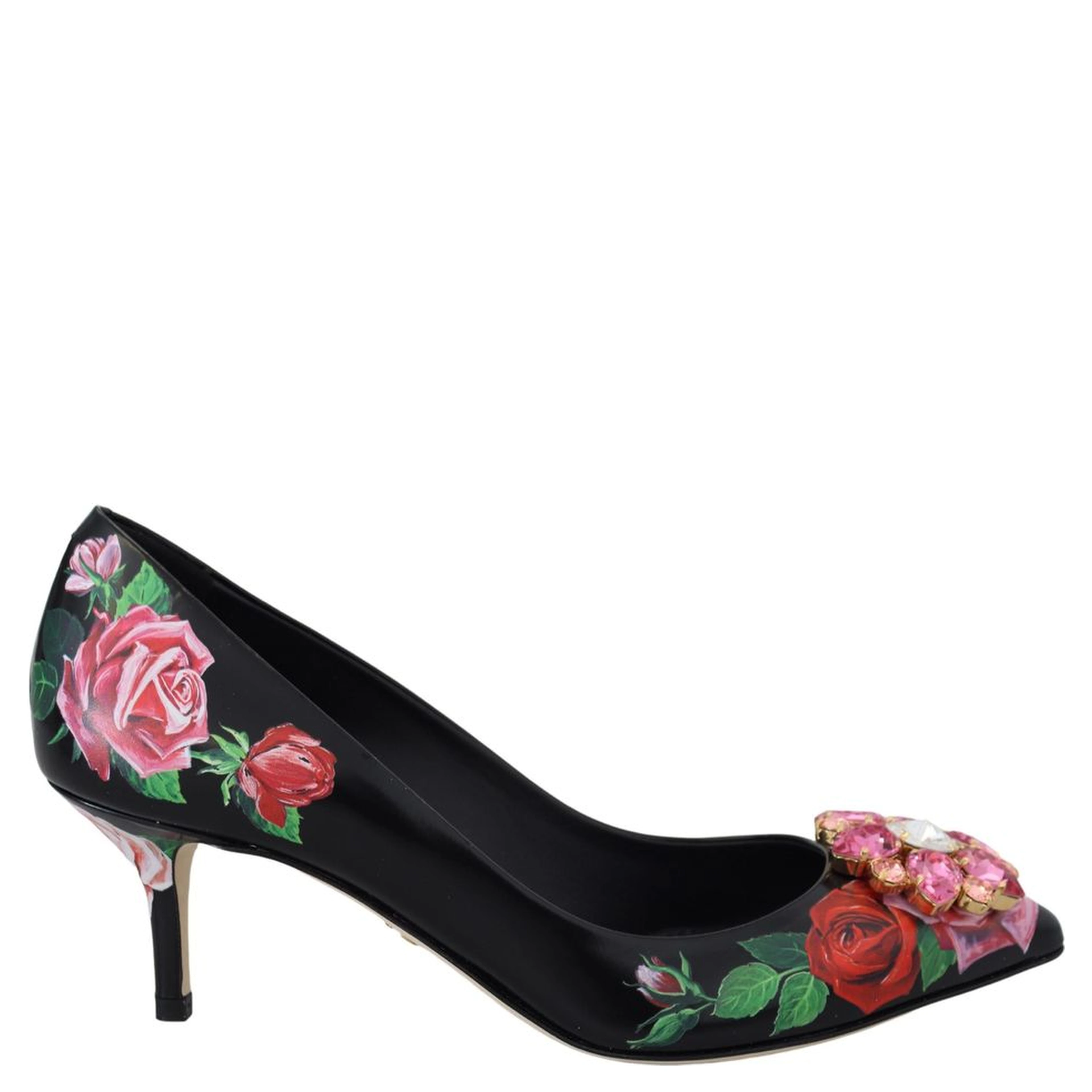 Black Leather High Heel Pumps