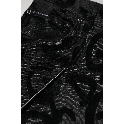 Gray Cotton DG Logo Straight Men Denim Jeans