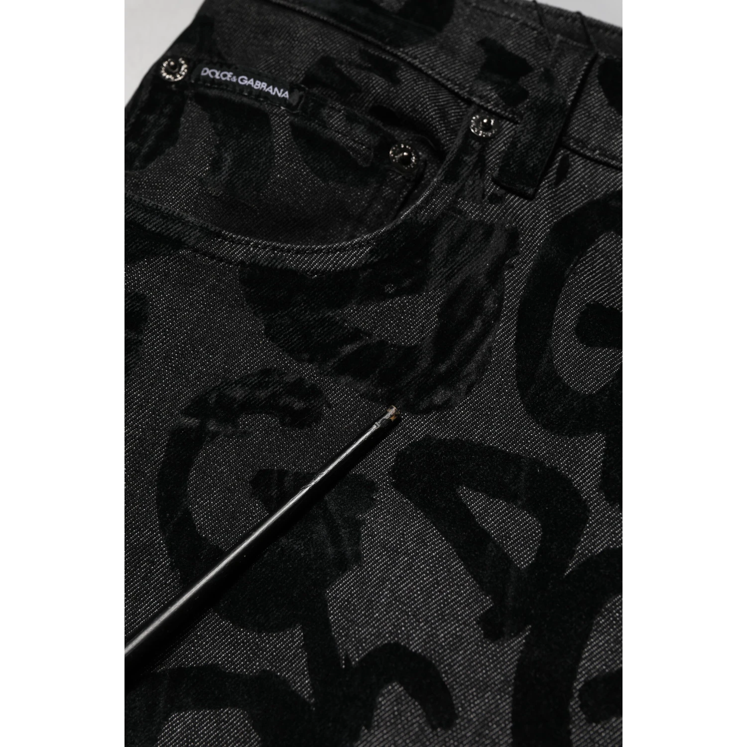 Gray Cotton DG Logo Straight Men Denim Jeans