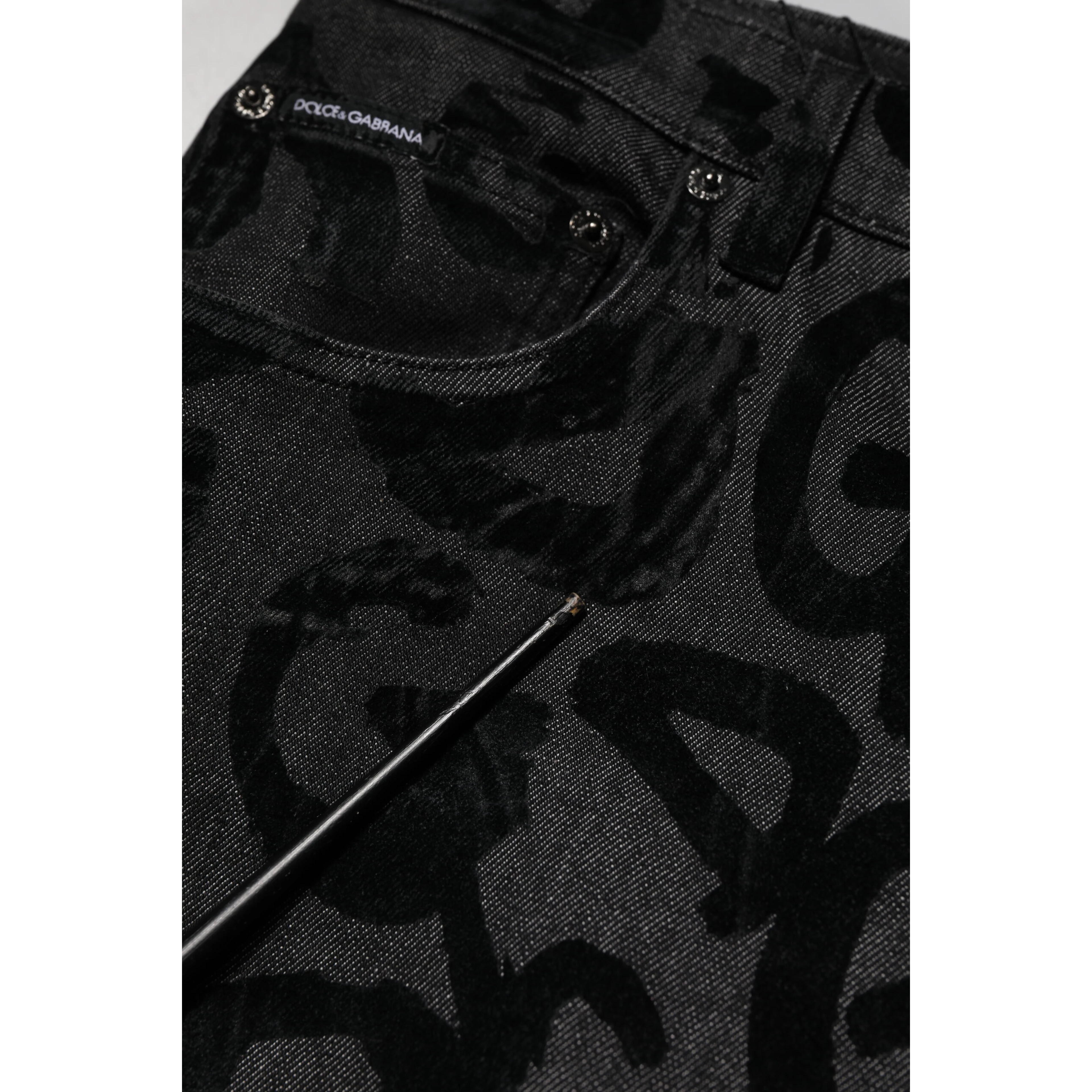 Gray Cotton DG Logo Straight Men Denim Jeans