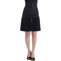 Black Wool Mini Skirt