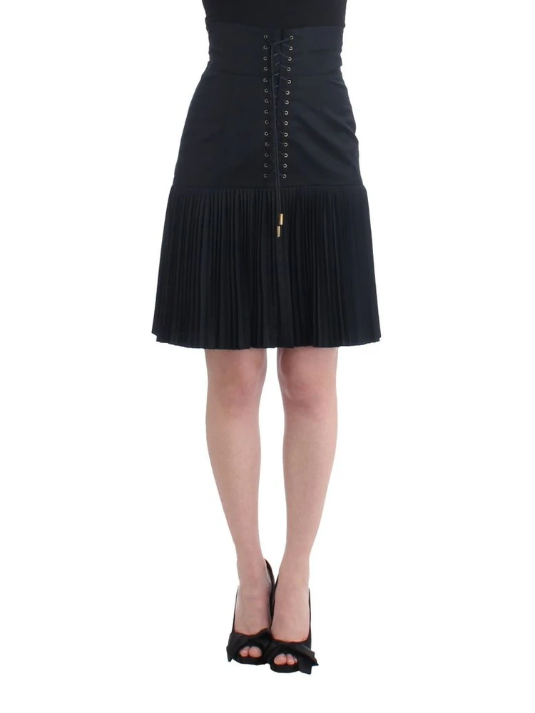 Black Wool Mini Skirt