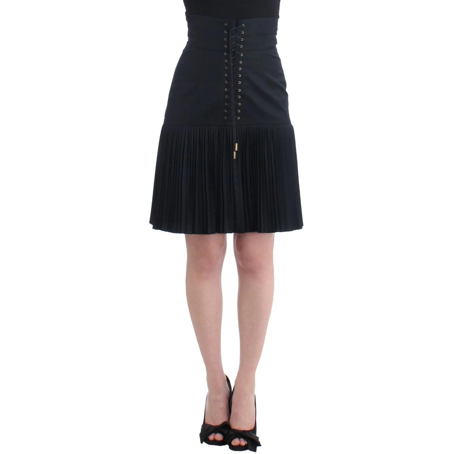 Black Wool Mini Skirt