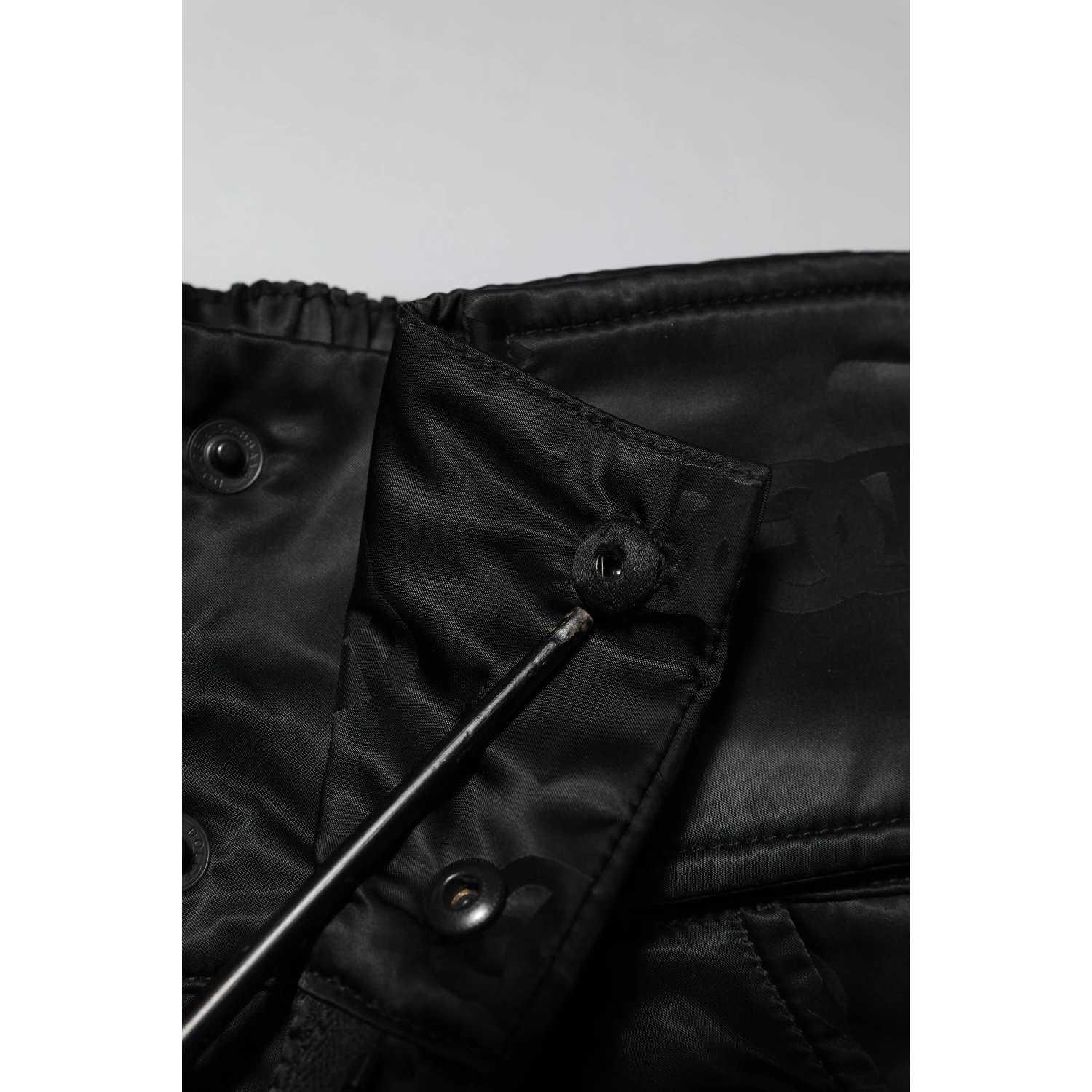 Black Nylon DG Logo Straight Pants