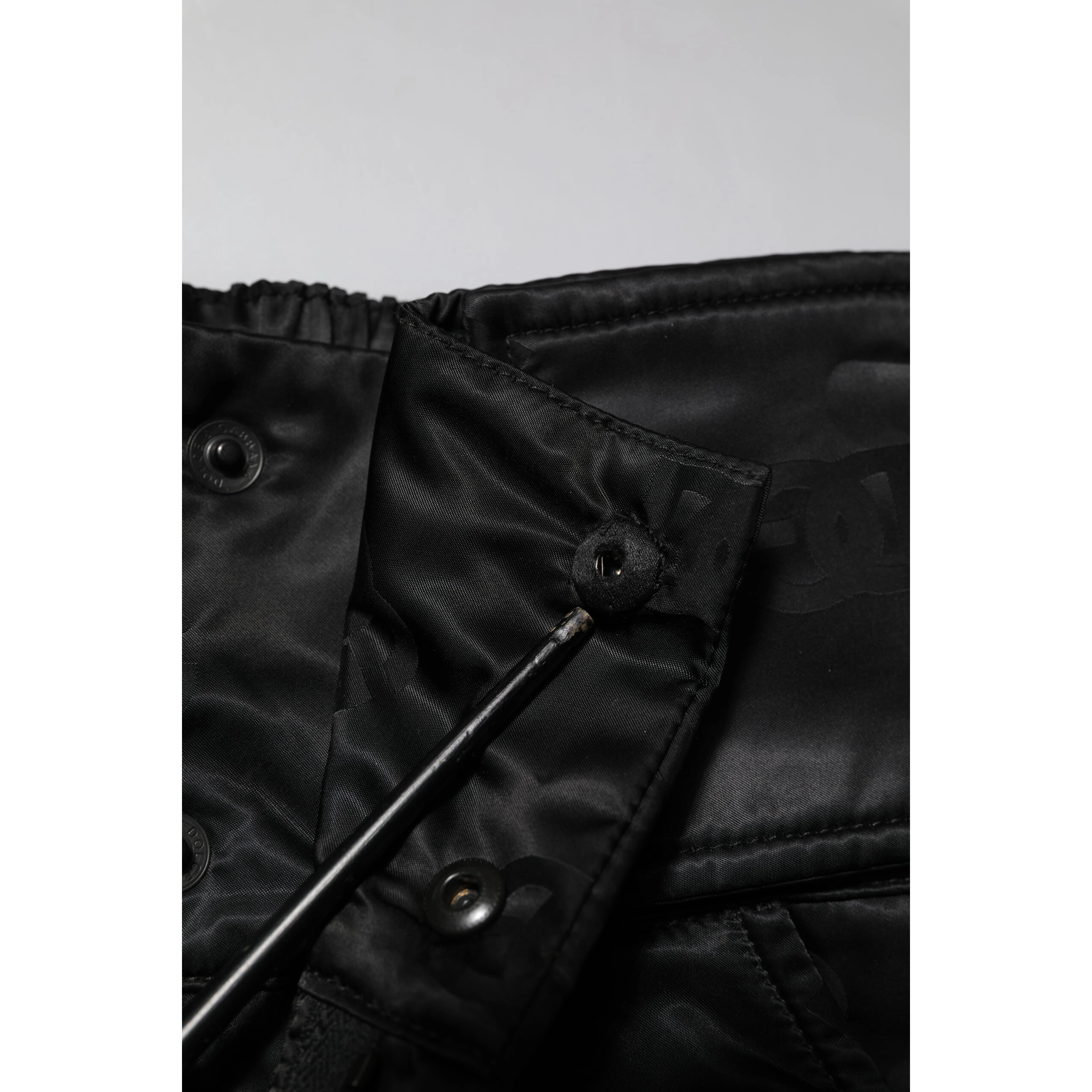 Black Nylon DG Logo Straight Pants