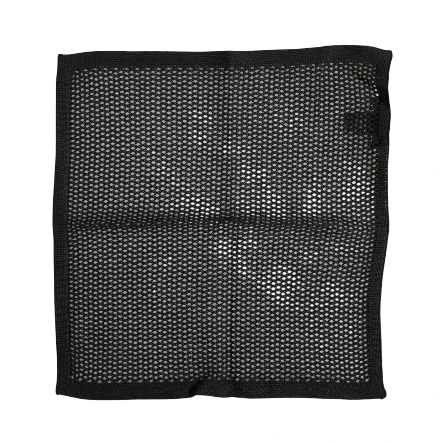 Black Patterned Cotton Square Foulard Scarf
