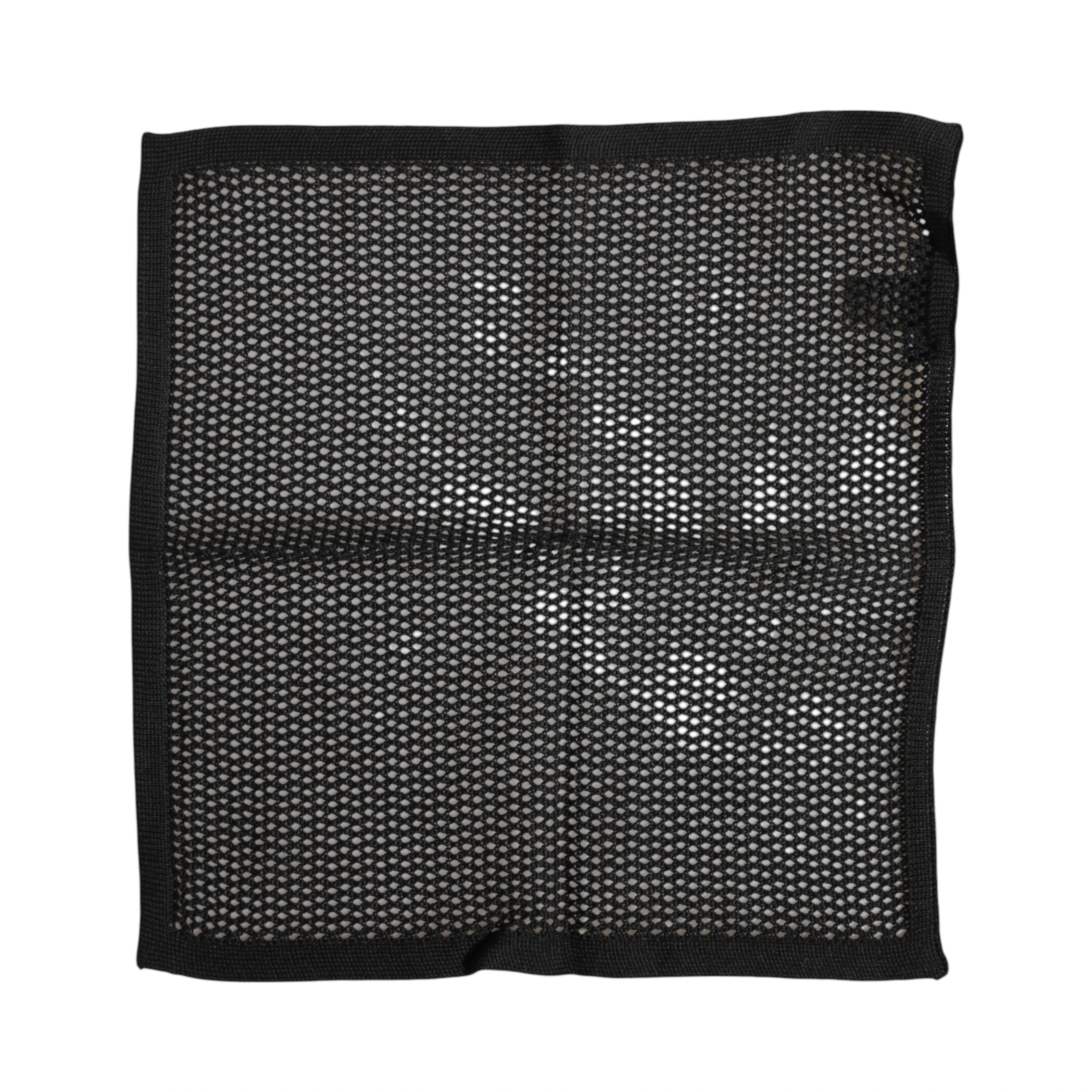 Black Patterned Cotton Square Foulard Scarf