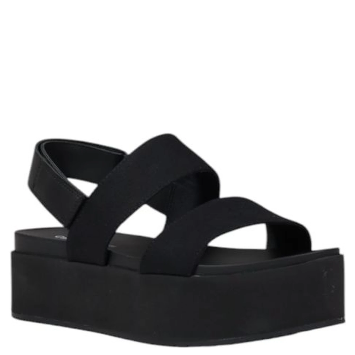 Black Organic Cotton Platform Sandals