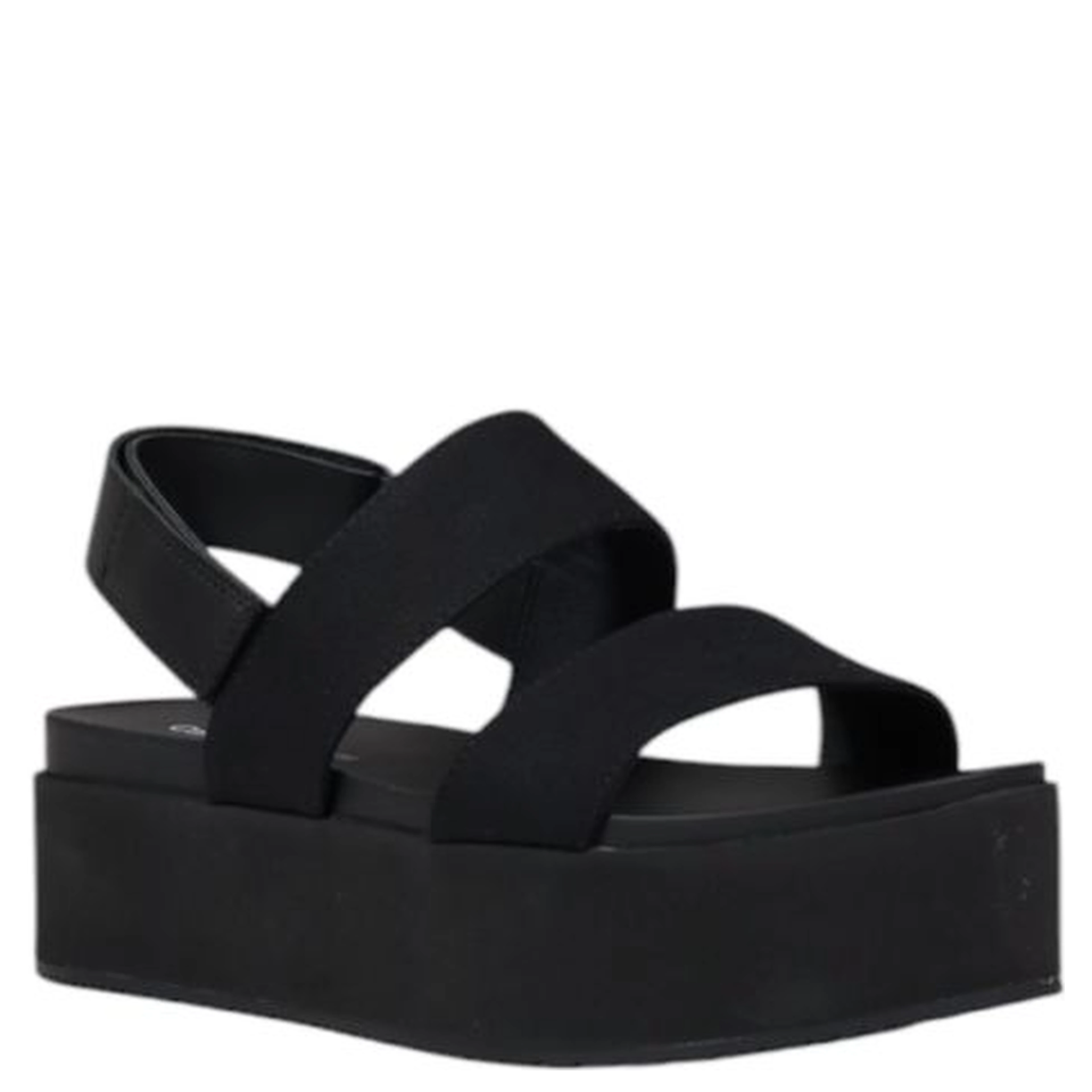 Black Organic Cotton Platform Sandals
