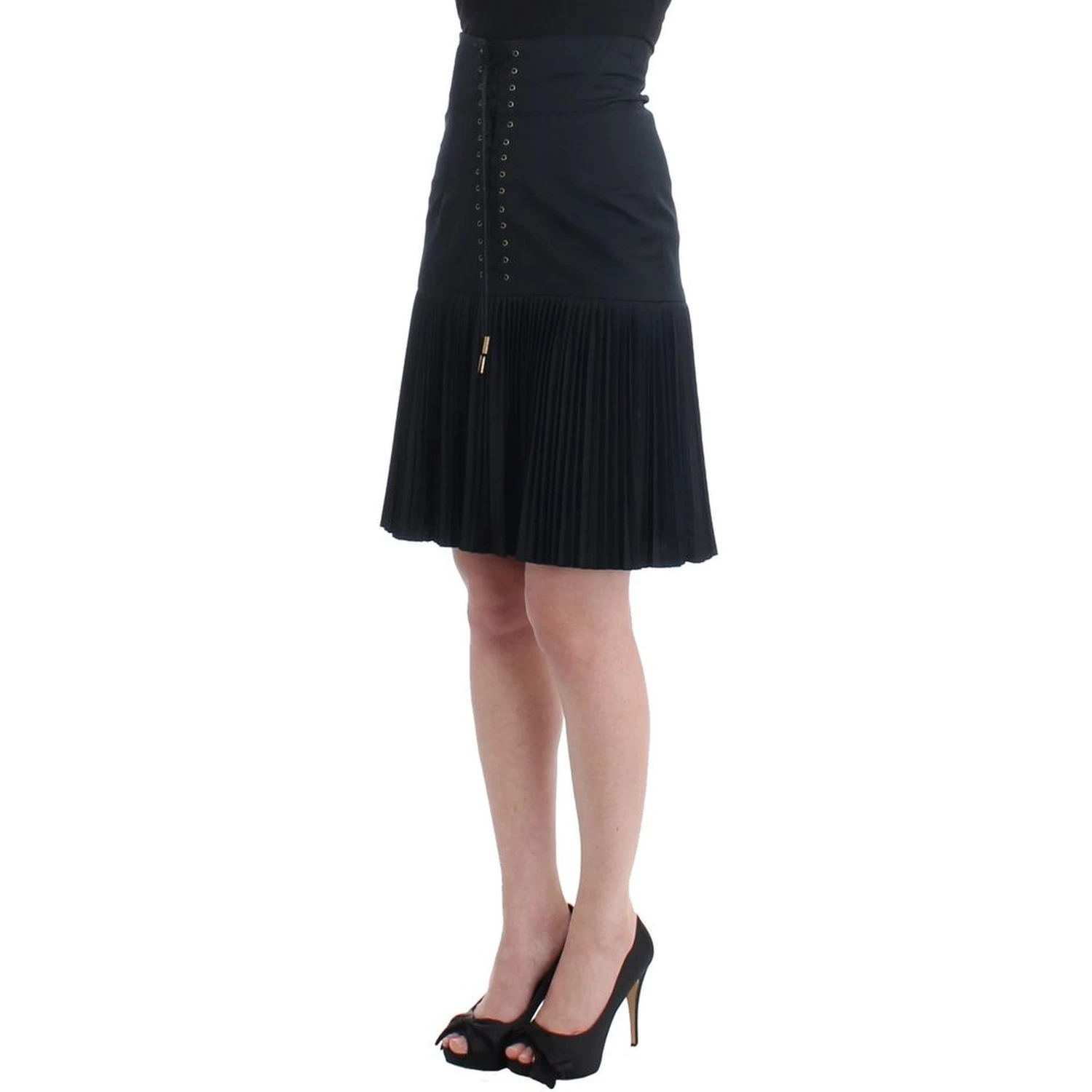 Black Wool Mini Skirt